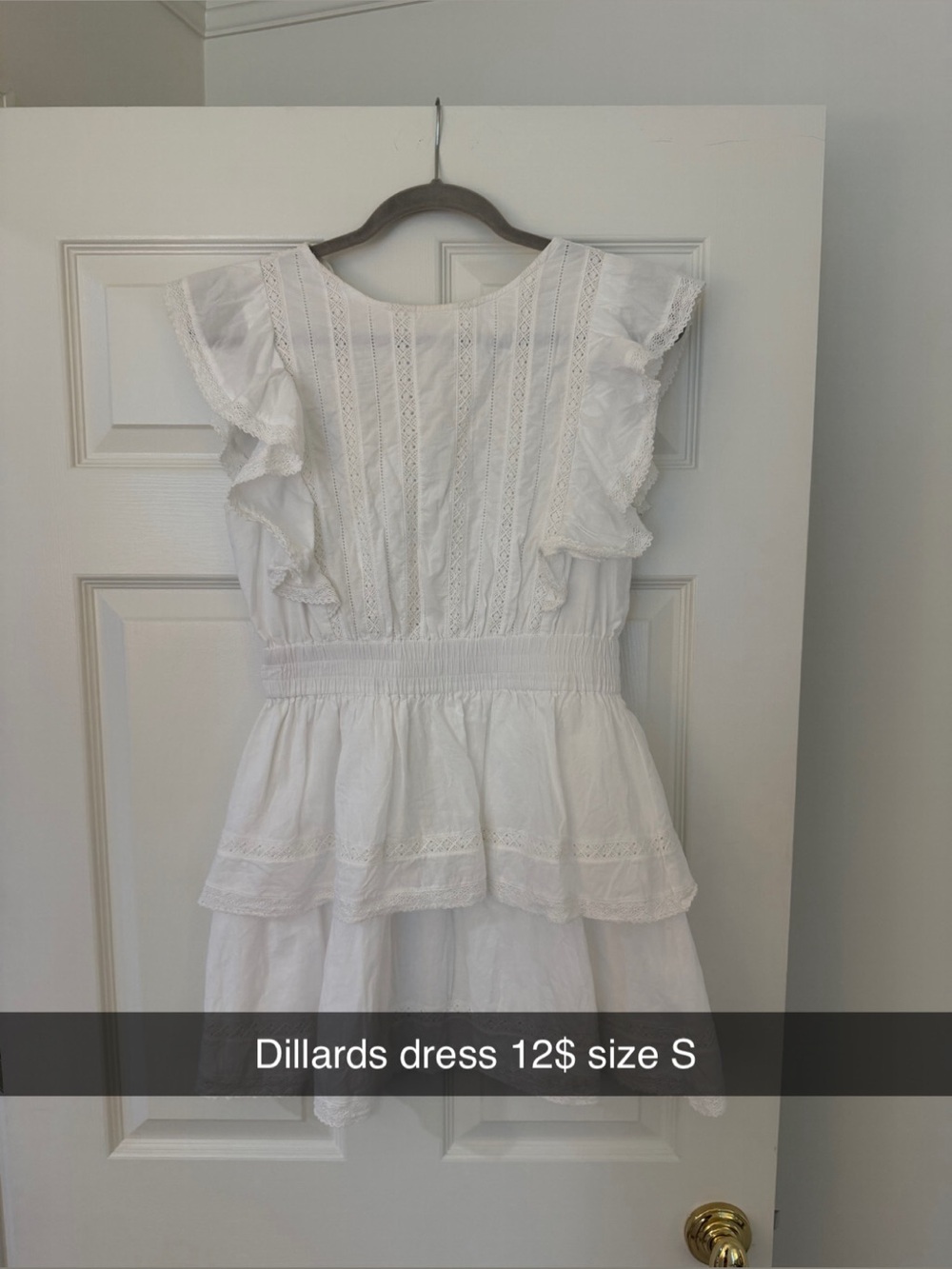 Dillard's White Eyelet Ruffle Summer Dress